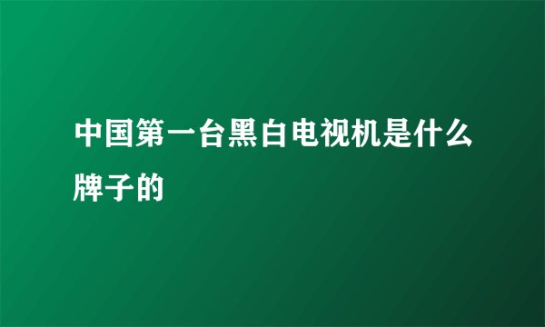 中国第一台黑白电视机是什么牌子的