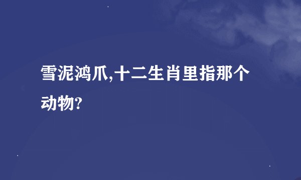 雪泥鸿爪,十二生肖里指那个动物?