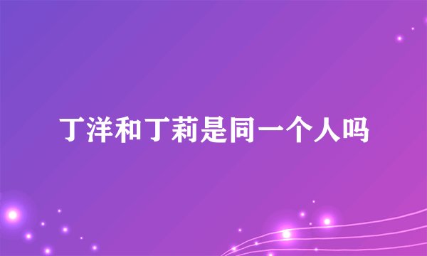丁洋和丁莉是同一个人吗