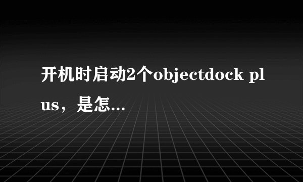 开机时启动2个objectdock plus，是怎么回事啊？？
