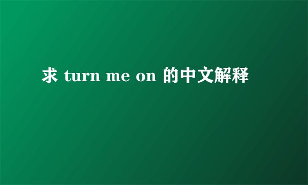 求 turn me on 的中文解释