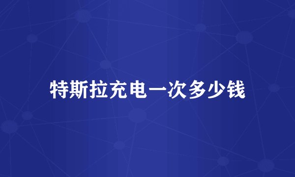 特斯拉充电一次多少钱