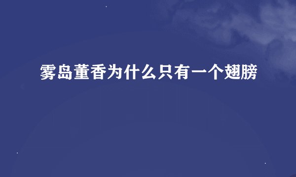 雾岛董香为什么只有一个翅膀