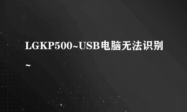 LGKP500~USB电脑无法识别~