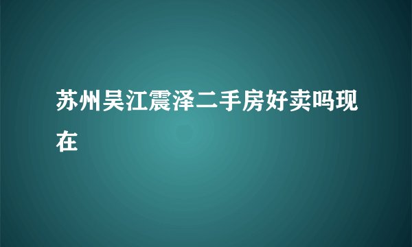 苏州吴江震泽二手房好卖吗现在