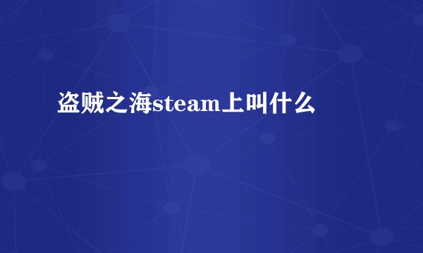 盗贼之海steam上叫什么