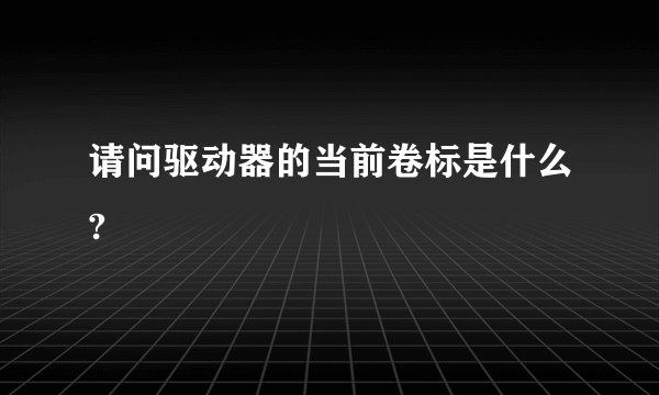 请问驱动器的当前卷标是什么?