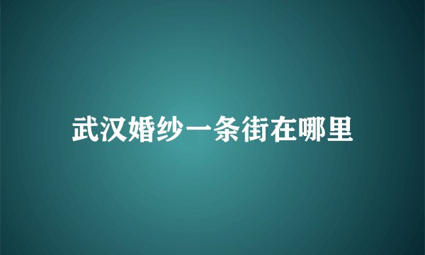 武汉婚纱一条街在哪里