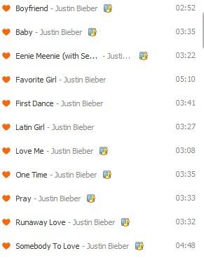 justin bieber歌曲打包