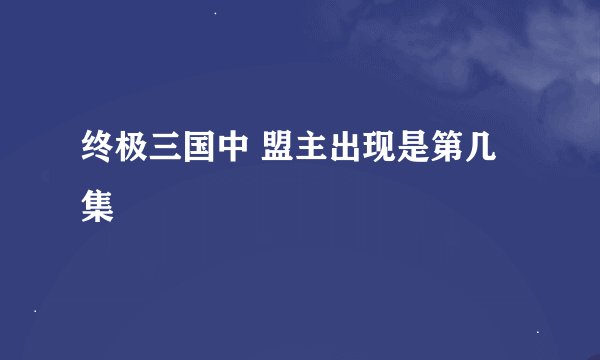 终极三国中 盟主出现是第几集