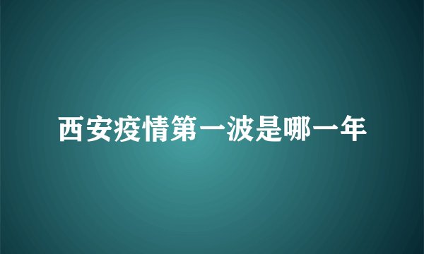 西安疫情第一波是哪一年