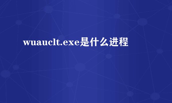 wuauclt.exe是什么进程