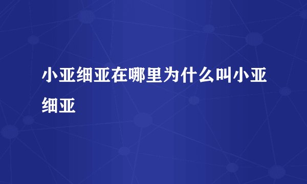 小亚细亚在哪里为什么叫小亚细亚