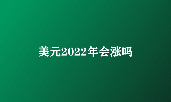 美元2022年会涨吗