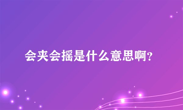 会夹会摇是什么意思啊？