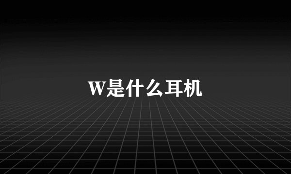 W是什么耳机