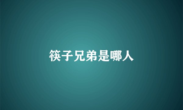 筷子兄弟是哪人