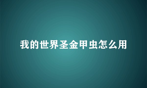 我的世界圣金甲虫怎么用