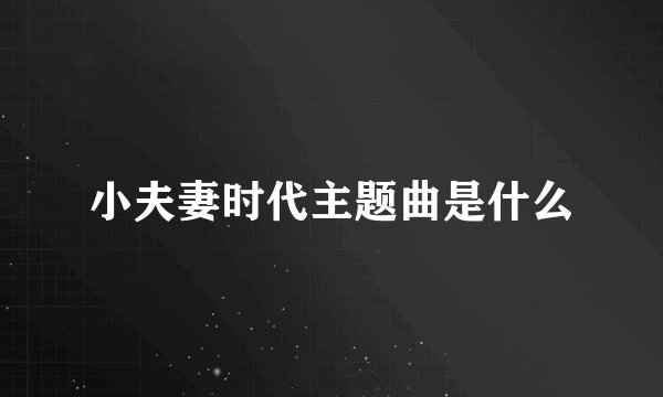 小夫妻时代主题曲是什么