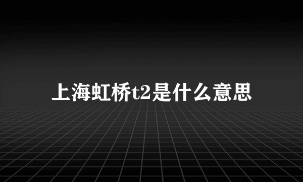 上海虹桥t2是什么意思