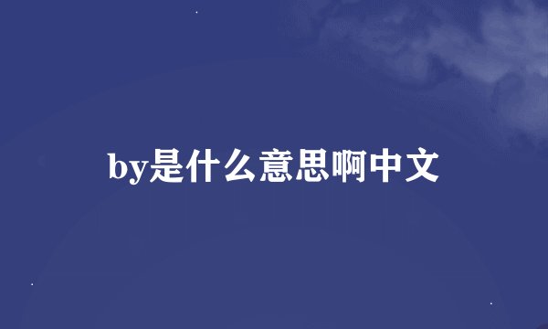 by是什么意思啊中文