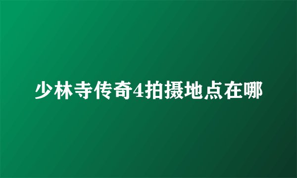 少林寺传奇4拍摄地点在哪