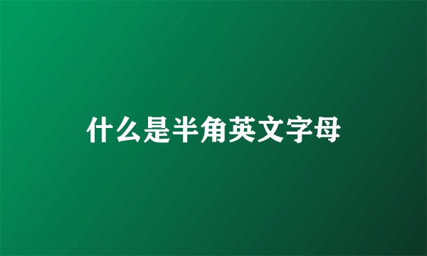 什么是半角英文字母