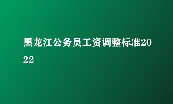 黑龙江公务员工资调整标准2022