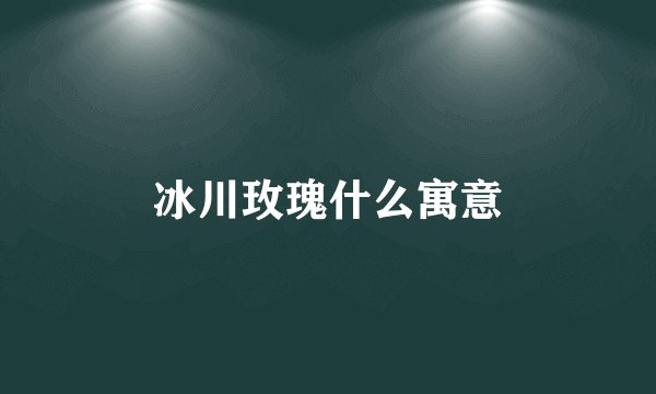 冰川玫瑰什么寓意