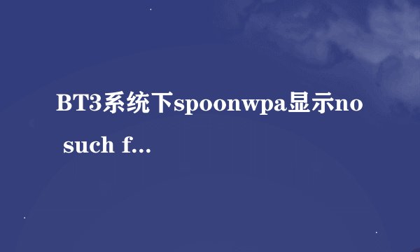 BT3系统下spoonwpa显示no such file or directory