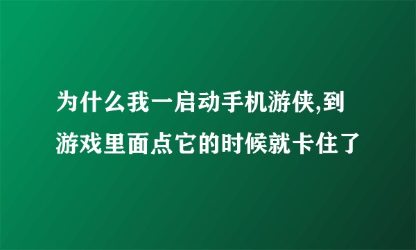 为什么我一启动手机游侠,到游戏里面点它的时候就卡住了