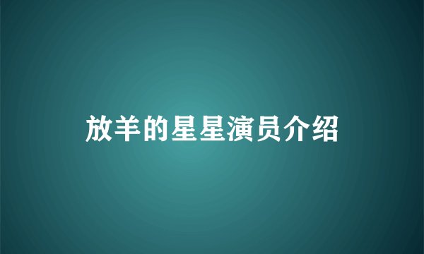 放羊的星星演员介绍