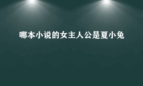 哪本小说的女主人公是夏小兔