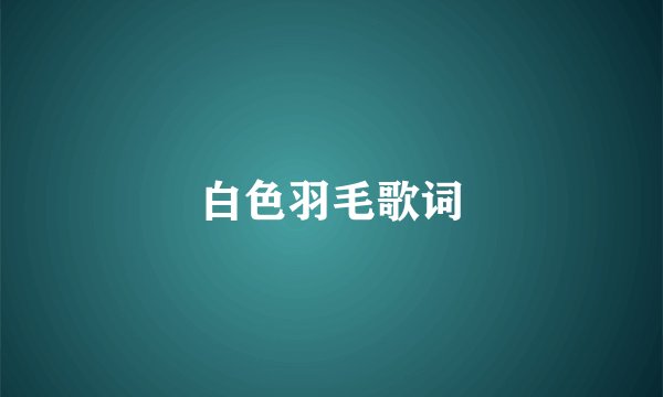白色羽毛歌词