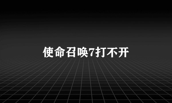 使命召唤7打不开