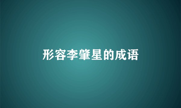 形容李肇星的成语