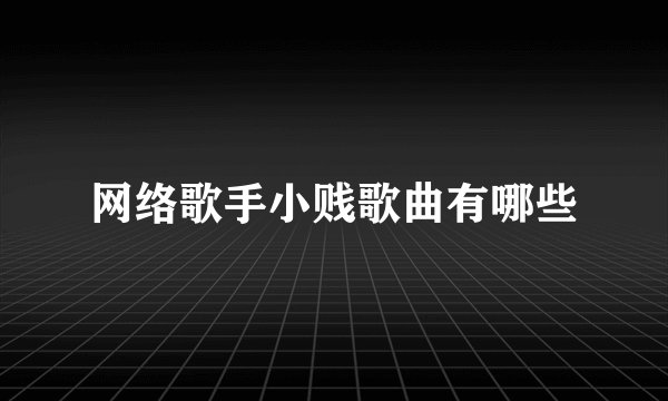 网络歌手小贱歌曲有哪些