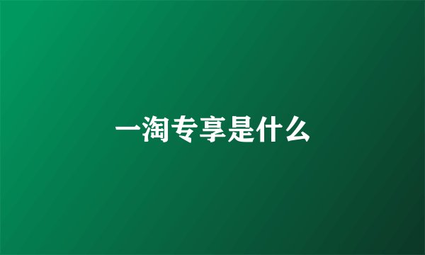 一淘专享是什么