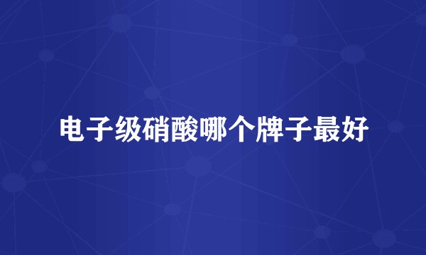 电子级硝酸哪个牌子最好