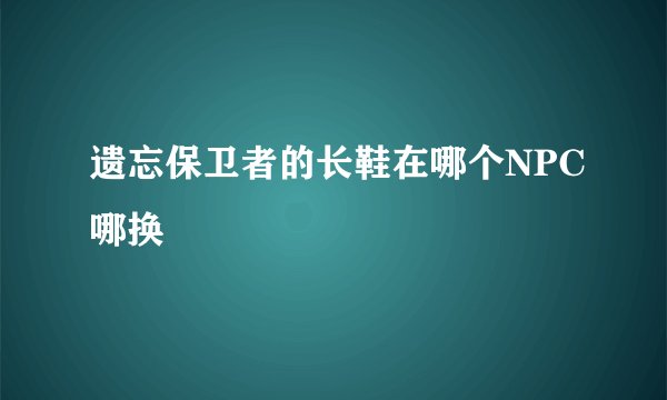 遗忘保卫者的长鞋在哪个NPC哪换