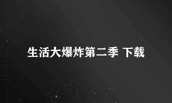 生活大爆炸第二季 下载