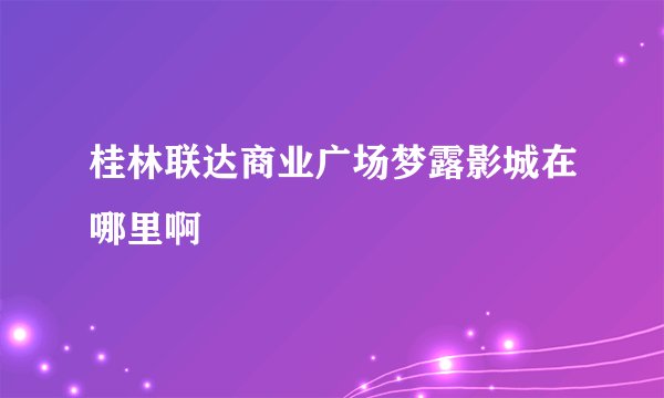 桂林联达商业广场梦露影城在哪里啊