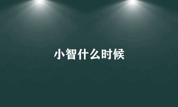 小智什么时候