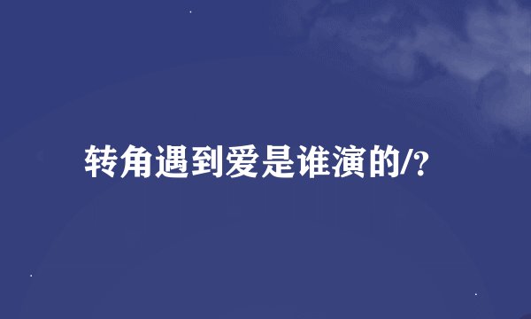 转角遇到爱是谁演的/？