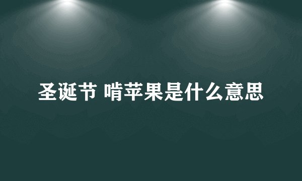 圣诞节 啃苹果是什么意思
