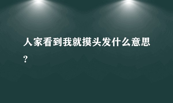 人家看到我就摸头发什么意思?
