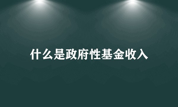 什么是政府性基金收入