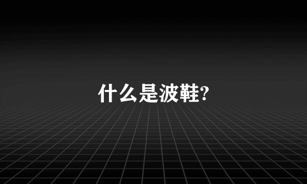 什么是波鞋?