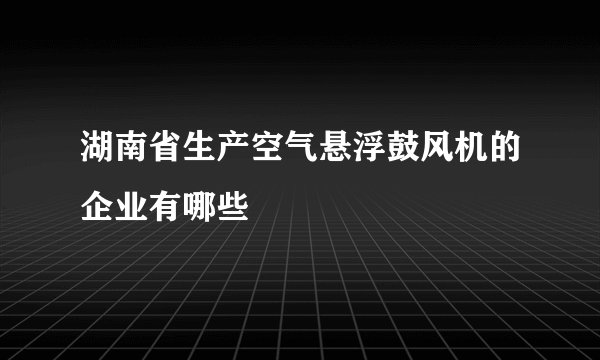 湖南省生产空气悬浮鼓风机的企业有哪些