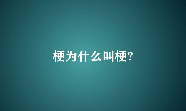 梗为什么叫梗?